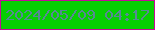 文字の大きさ：5、枠の色：c60a99、背景の色：07cf02、文字の色：578994 無料ブログパーツのブログ時計