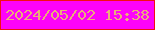 文字の大きさ：5、枠の色：f30e12、背景の色：fd03f9、文字の色：eaae78 無料ブログパーツのブログ時計